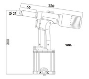 Размеры пневмогидравлического вытяжного заклепочника BM 900