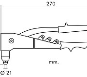 Размеры ручного вытяжного заклепочника BM 65