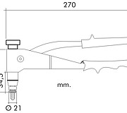 Размеры ручного заклепочника для резьбовых заклепок TR 100