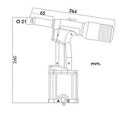 Размеры пневмогидравлического вытяжного заклепочника BM 700